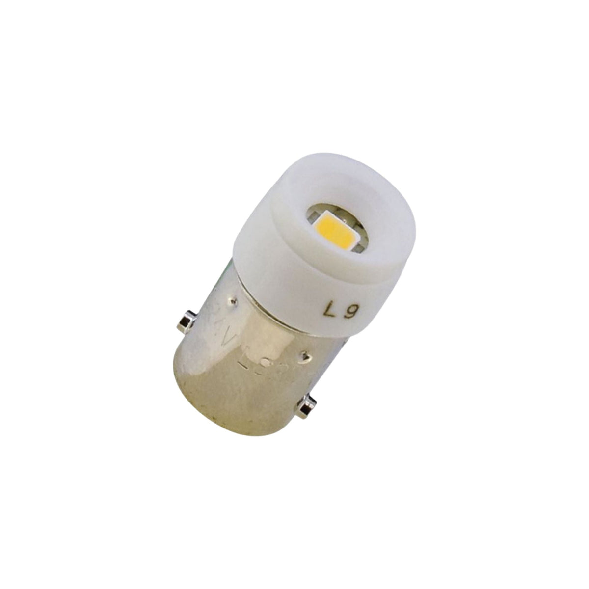cylinder shaped LED bulb with white ring around the top