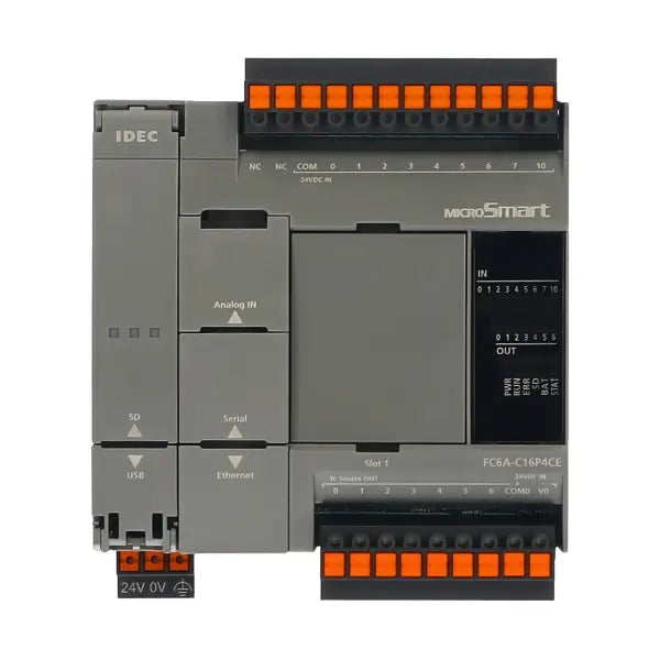 IDEC | PLC 16IO Relay Type 24VDC Push-In Terminals | FC6A-C16P4CE