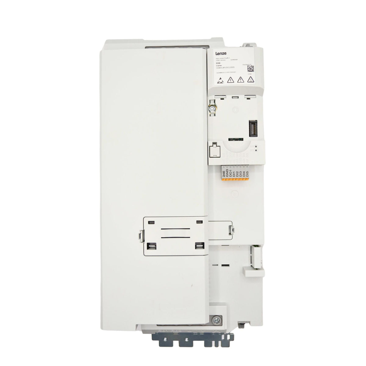 Lenze | i550 25hp Cabinet mount, fieldbus and STO capable, 480volt 5digital inputs, 2 analog inputs, 1 digital output 1 analog Output, 1 relay | I55BE318F10V11000S - front view