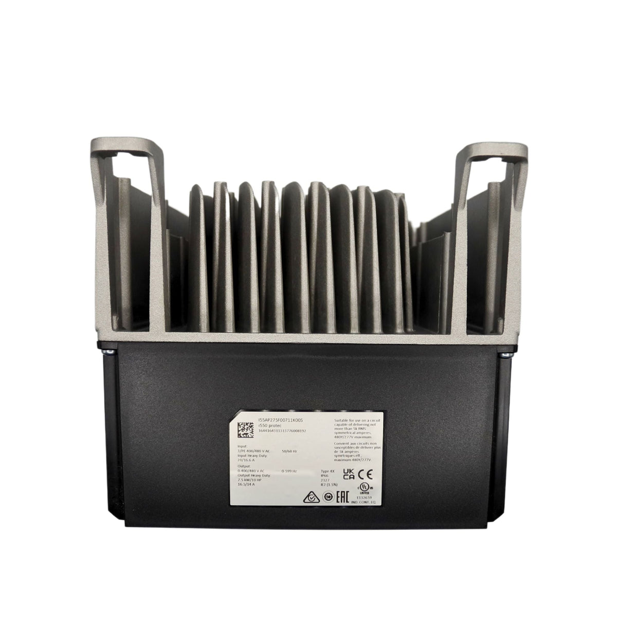 Lenze | I550 Protec 10hp Wall Mount, Nema 4x rated, Keypad, Incremental encoder (HTL) via two digital inputs, 5digital inputs, 2 analog inputs, 1 digital output 1 analog Output, 1 relay | I55AP275F00711K00S - top view