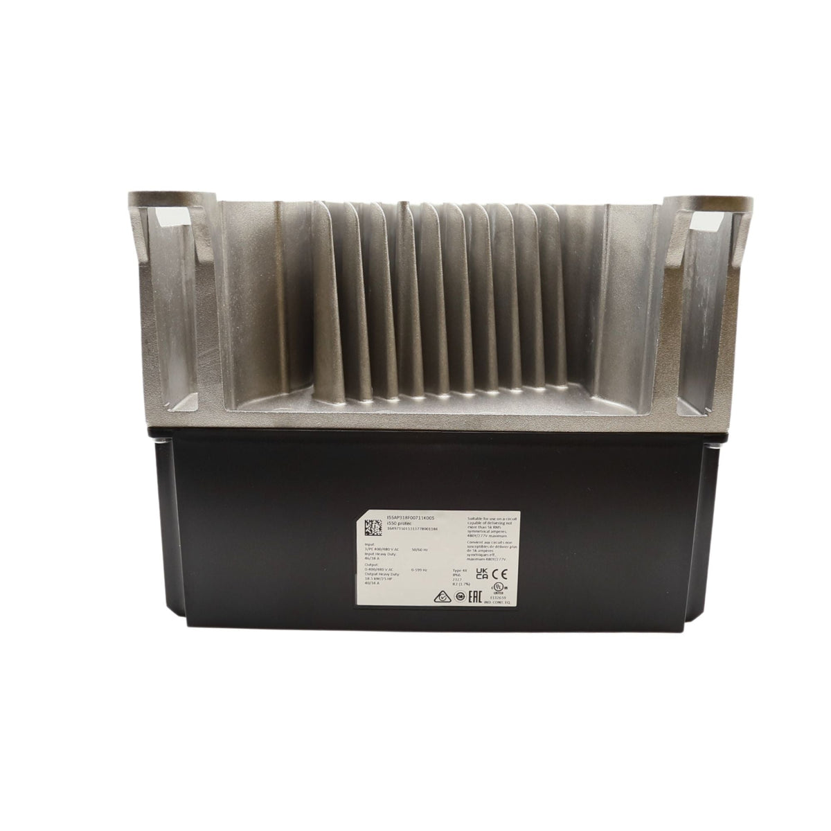 Lenze | I550 Protec 25hp Wall Mount, Nema 4x rated, Keypad, Incremental encoder (HTL) via two digital inputs, 5digital inputs, 2 analog inputs, 1 digital output 1 analog Output, 1 relay | I55AP318F00711K00S - top view