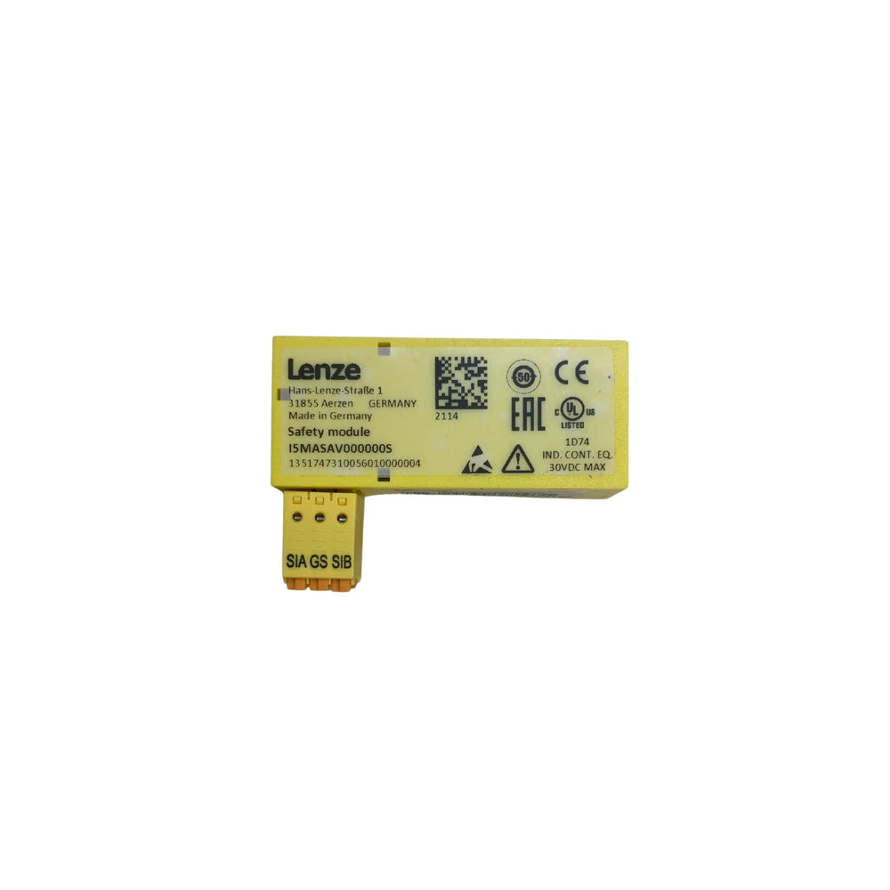 yellow rectangular housing of a safety module