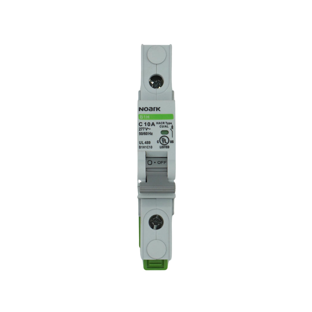 Noark |Mini Circuit Breaker, 1P, 10A, UL489, C-Curve, 277 VAC, 10kA | B1H1C10
