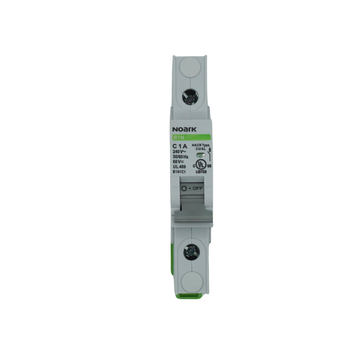 Noark | Mini Circuit Breaker, 1P, C-Curve, 1A, UL489, 240VAC/60VDC, 10 kA, Box Lug | B1N1C1