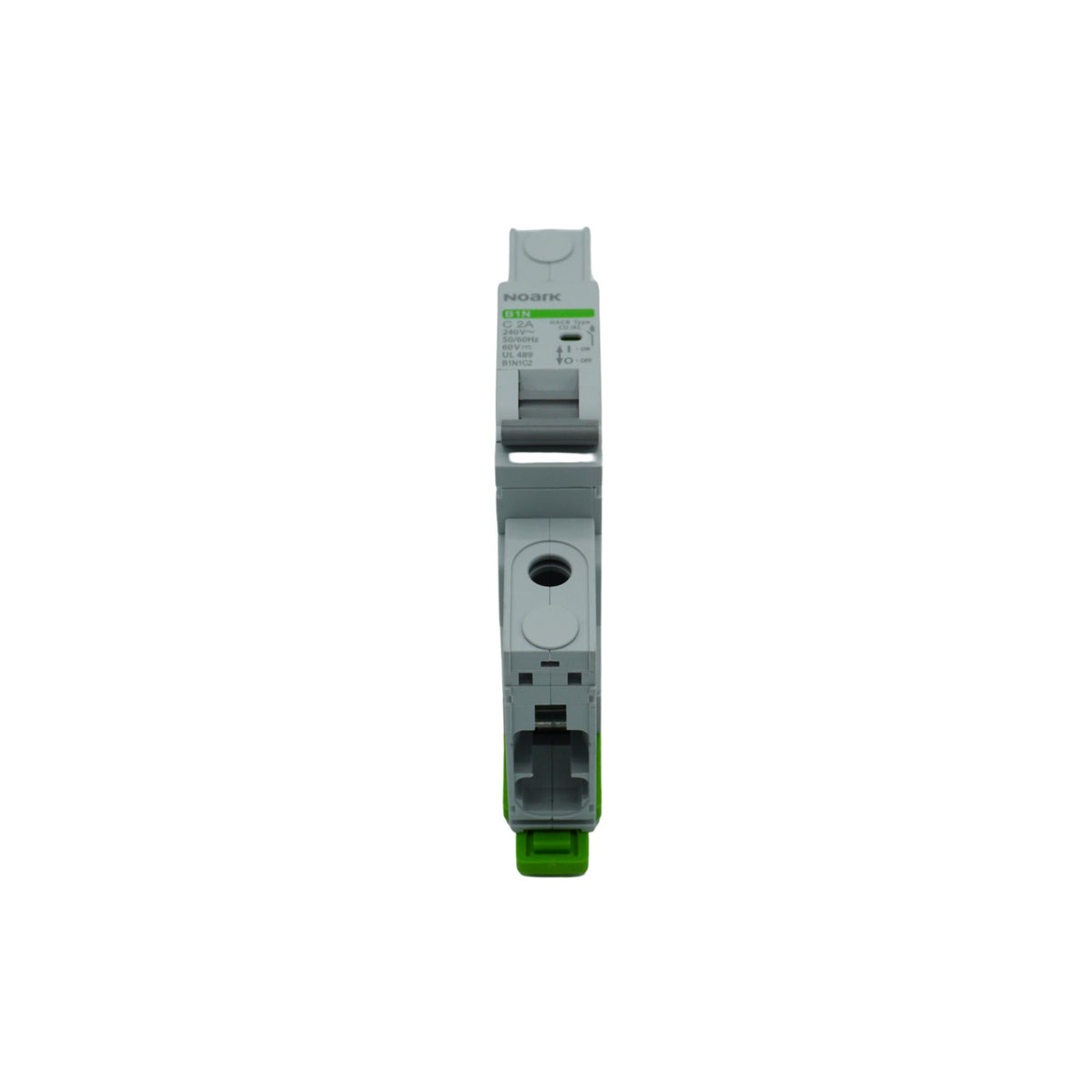 Noark | Mini Circuit Breaker, 1P, C-Curve, 2A, UL489, 240VAC/60VDC, 10 kA, Box Lug | B1N1C2
