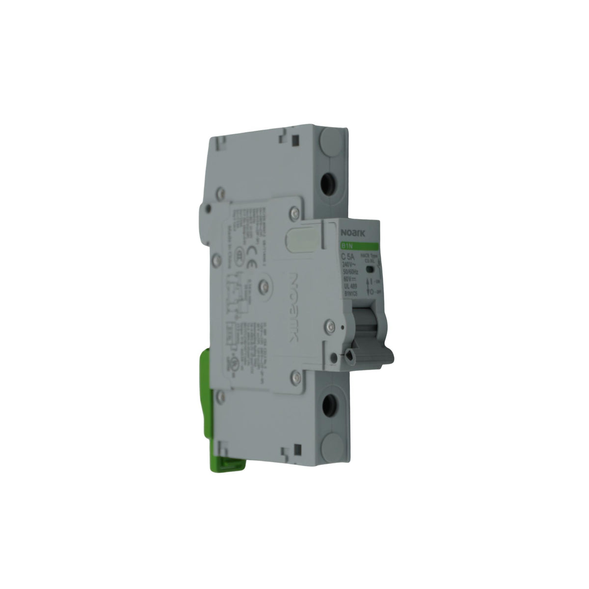 Noark | Mini Circuit Breaker, 1P, C-Curve, 5A, UL489, 240VAC/60VDC, 10 kA, Box Lug | B1N1C5