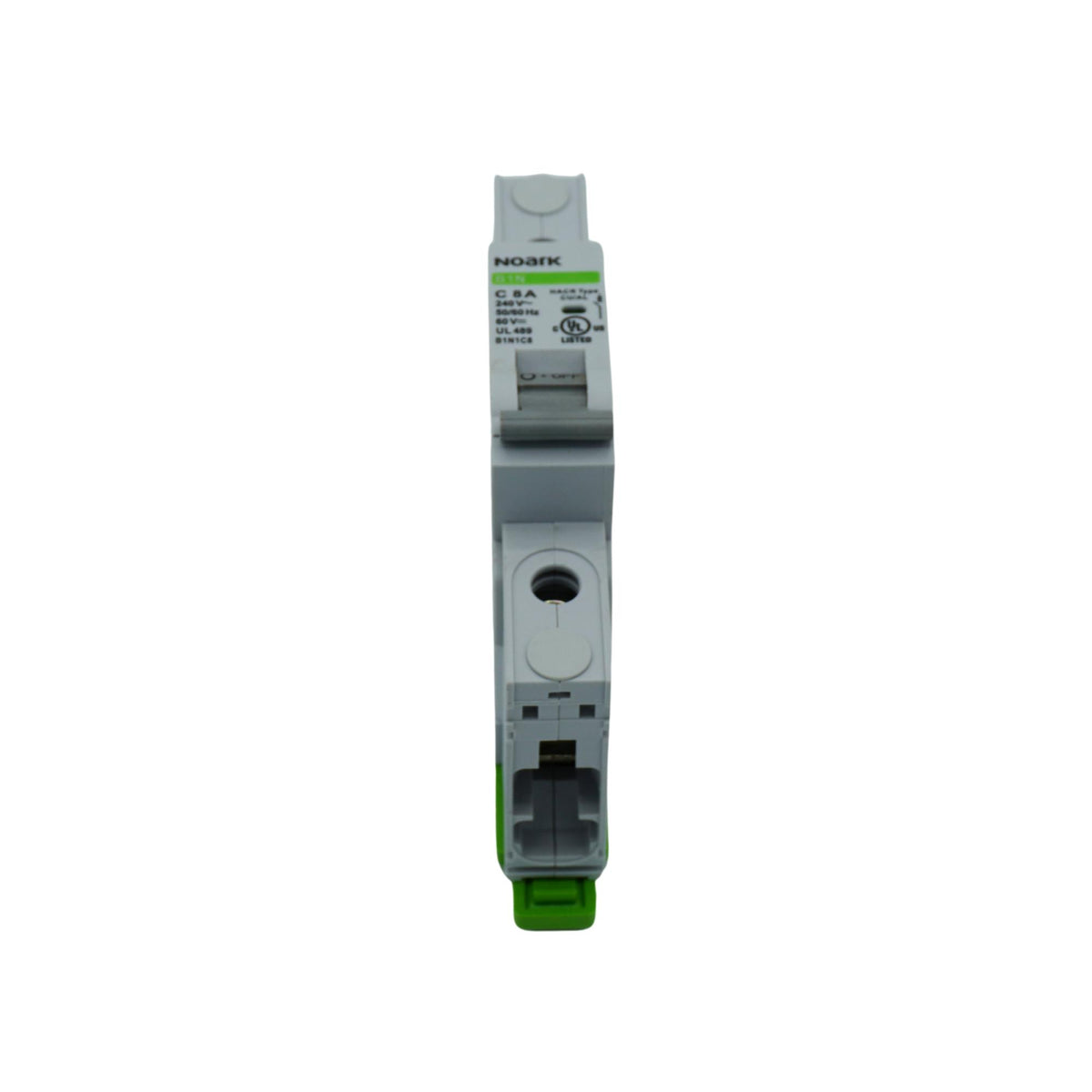 Noark | Mini Circuit Breaker, 1P, C-Curve, 8A, UL489, 240VAC/60VDC, 10 kA, Box Lug | B1N1C8
