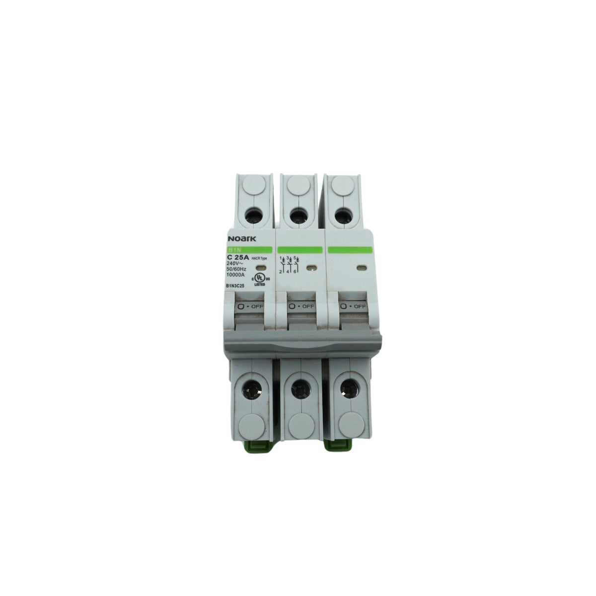 Noark | Mini Circuit Breaker 3P, C Curve, 25A, UL489, 10kA, 240VAC | B1N3C25
