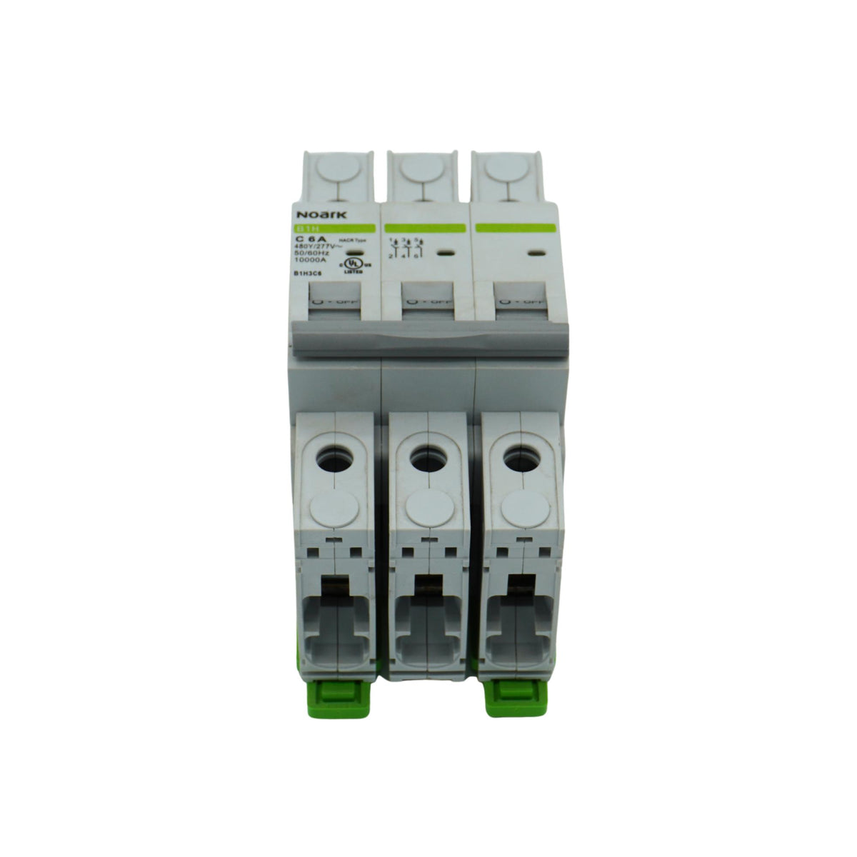 Noark | Mini Circuit Breaker, 3P, C-Curve, 6A, UL489, 480Y/277VAC, 10 kA | B1H3C6