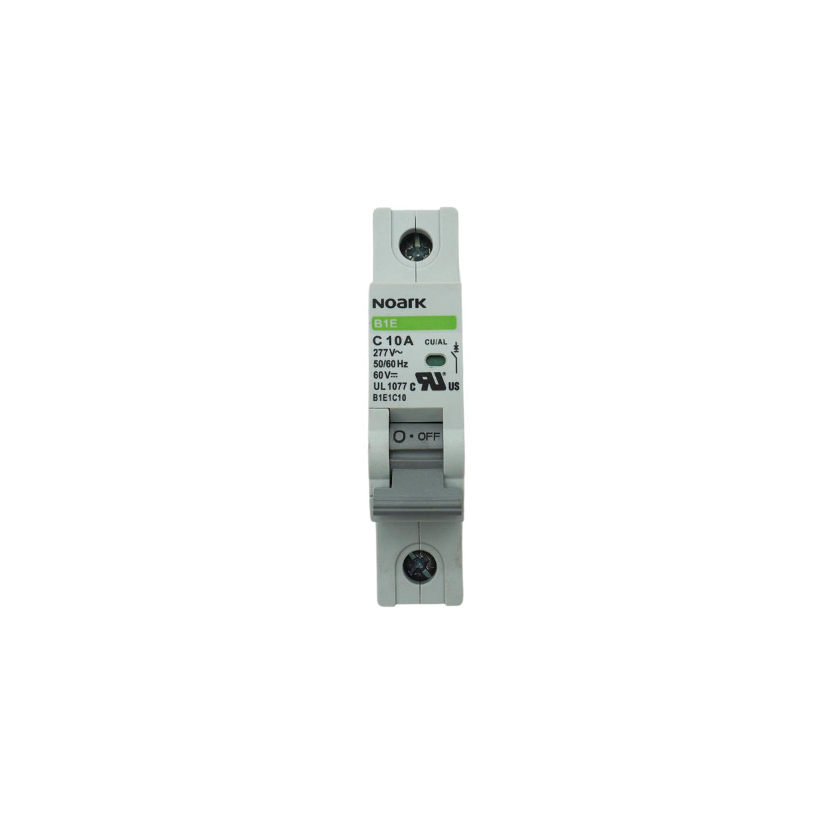 Noark | Mini Circuit Breaker, UL1077, 1-Pole, C-Curve, 10A, 5kA, 277VAC | B1E1C10