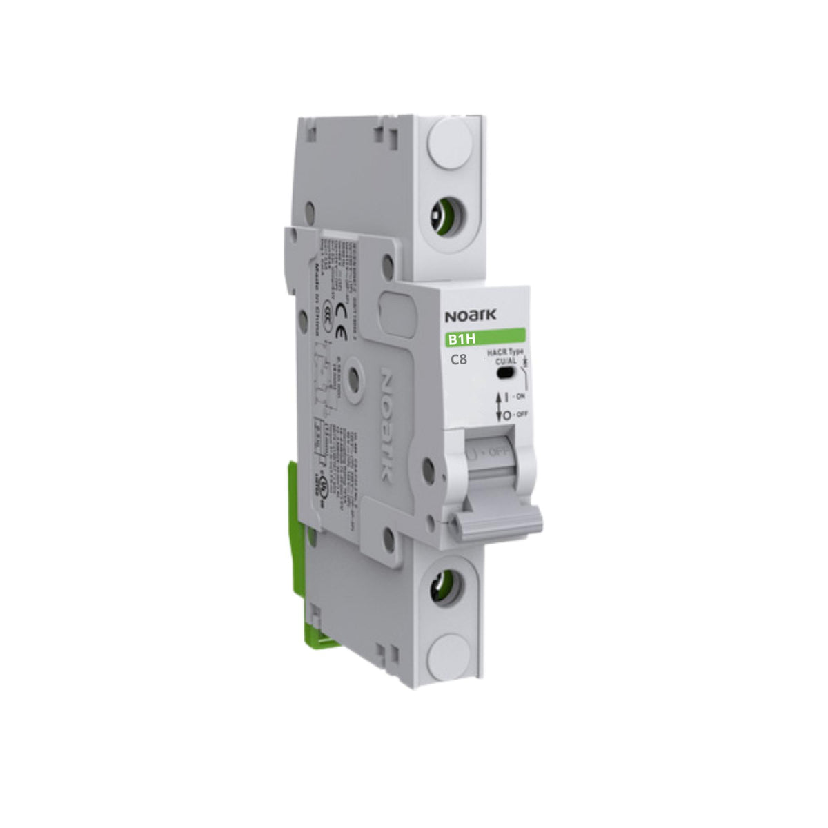 Noark | Miniature Circuit Breakers, B1H UL 489, 1P, C Curve, 8A, 10 kA, 277 Vac, Box Lug | B1H1C8