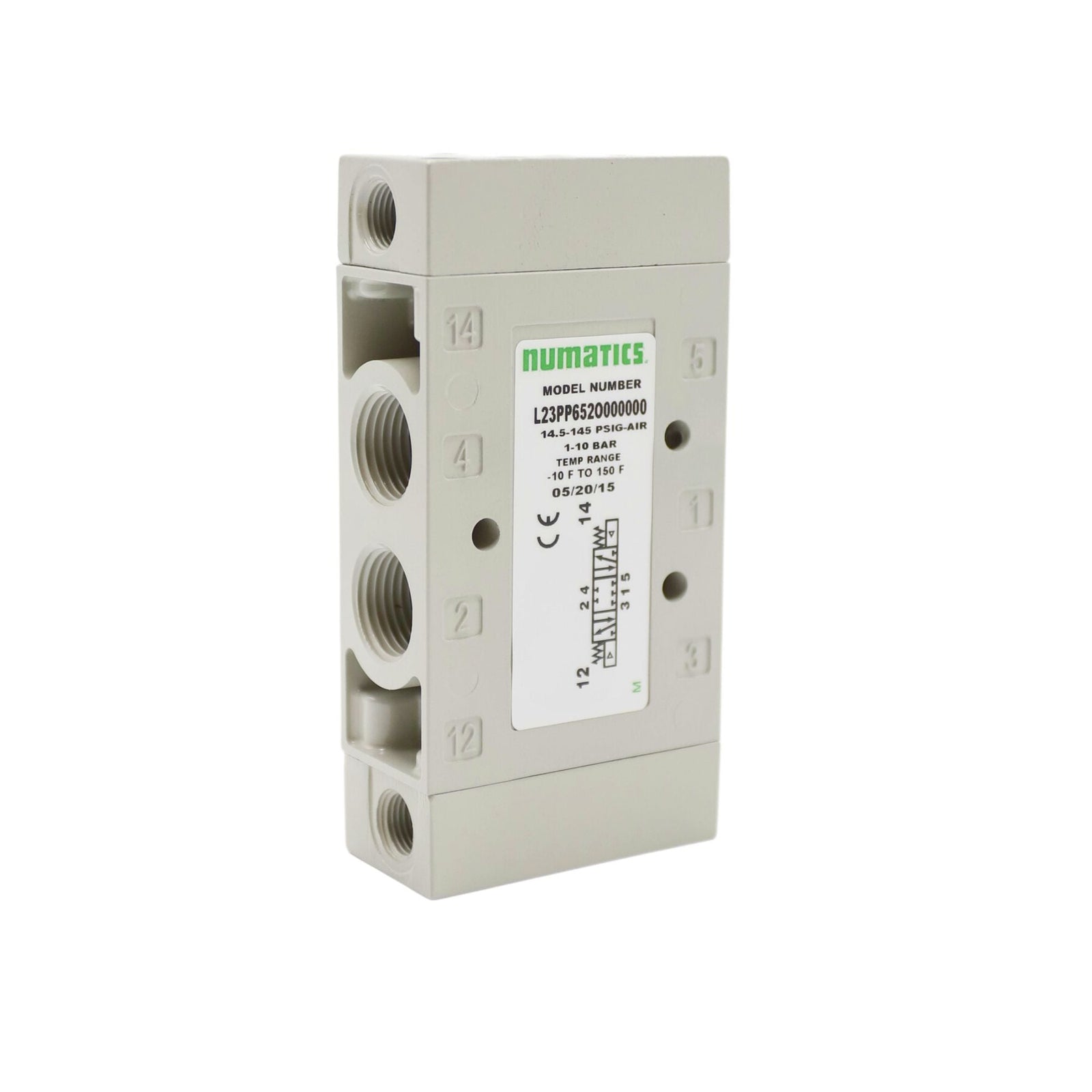 white rectangle with four threaded holes