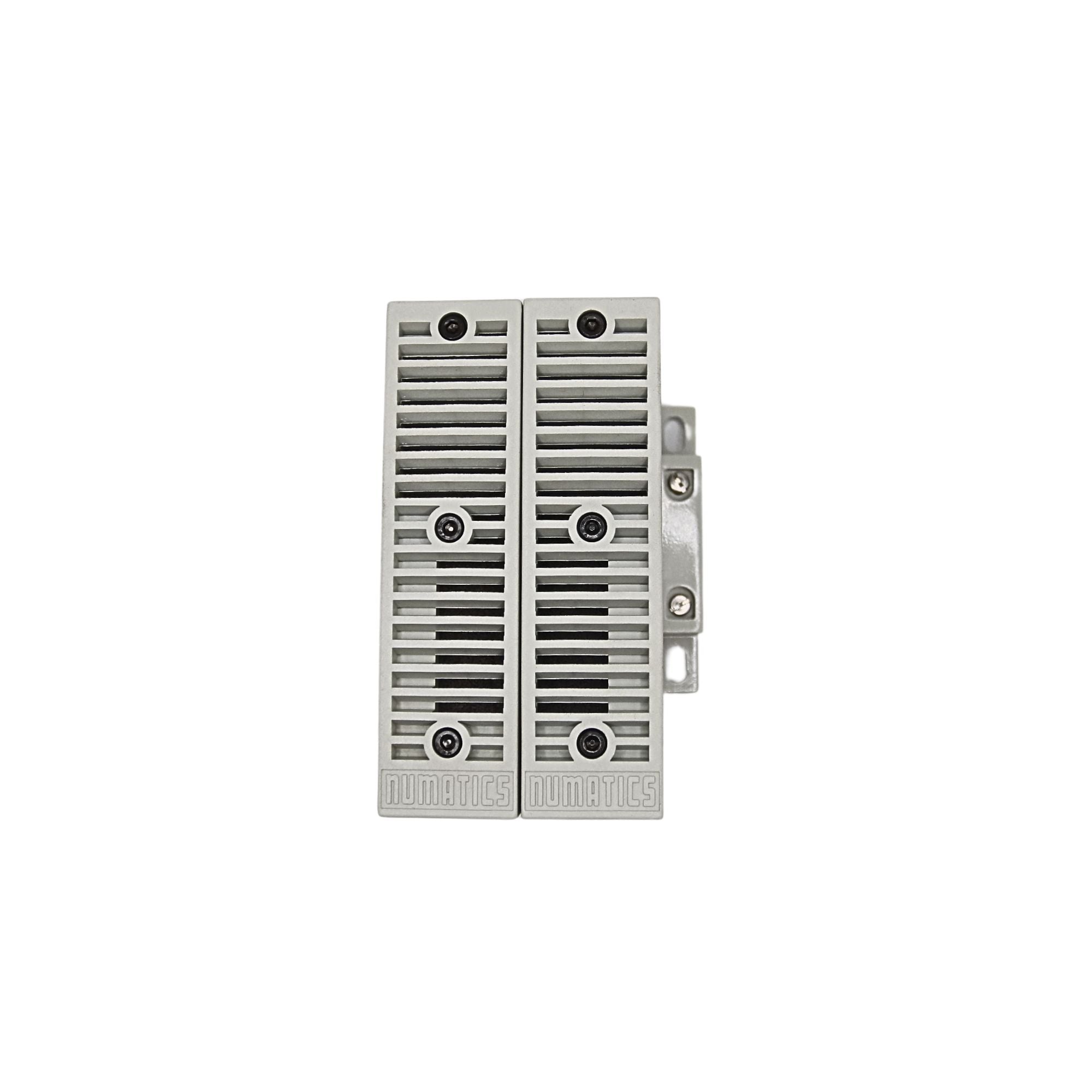 Numatics l Aventics End plate kit 2012 Series 1/2 in NPT w/Muffler & Din rail | 239-1233 - front view