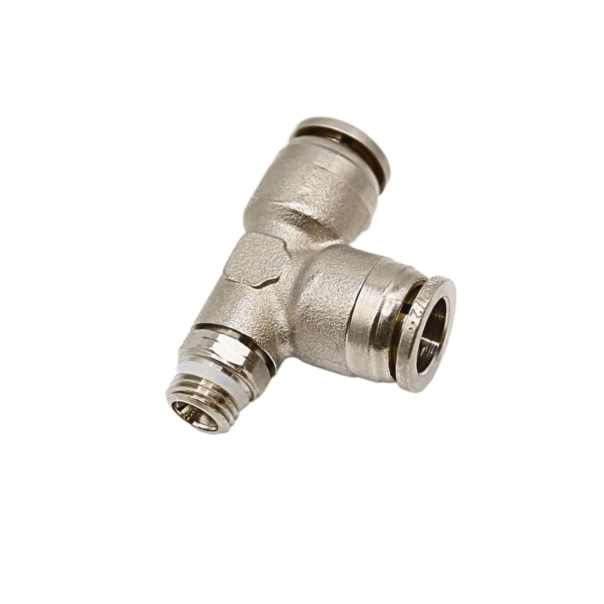Brass Push-in fitting 1/2 in Tube 1/4 in MNPT Swivel run tee