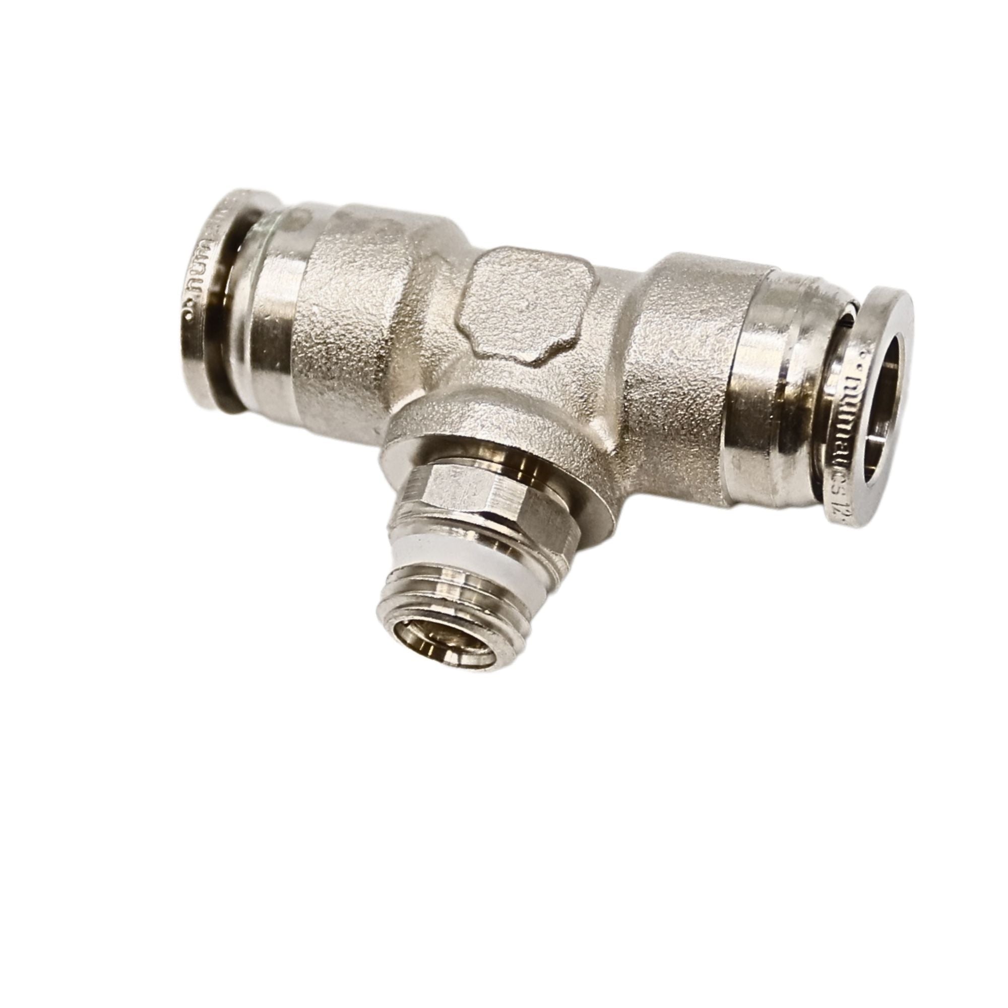 Push-in fitting 12mm Tube 1/4 in MNPT Swivel branch tee