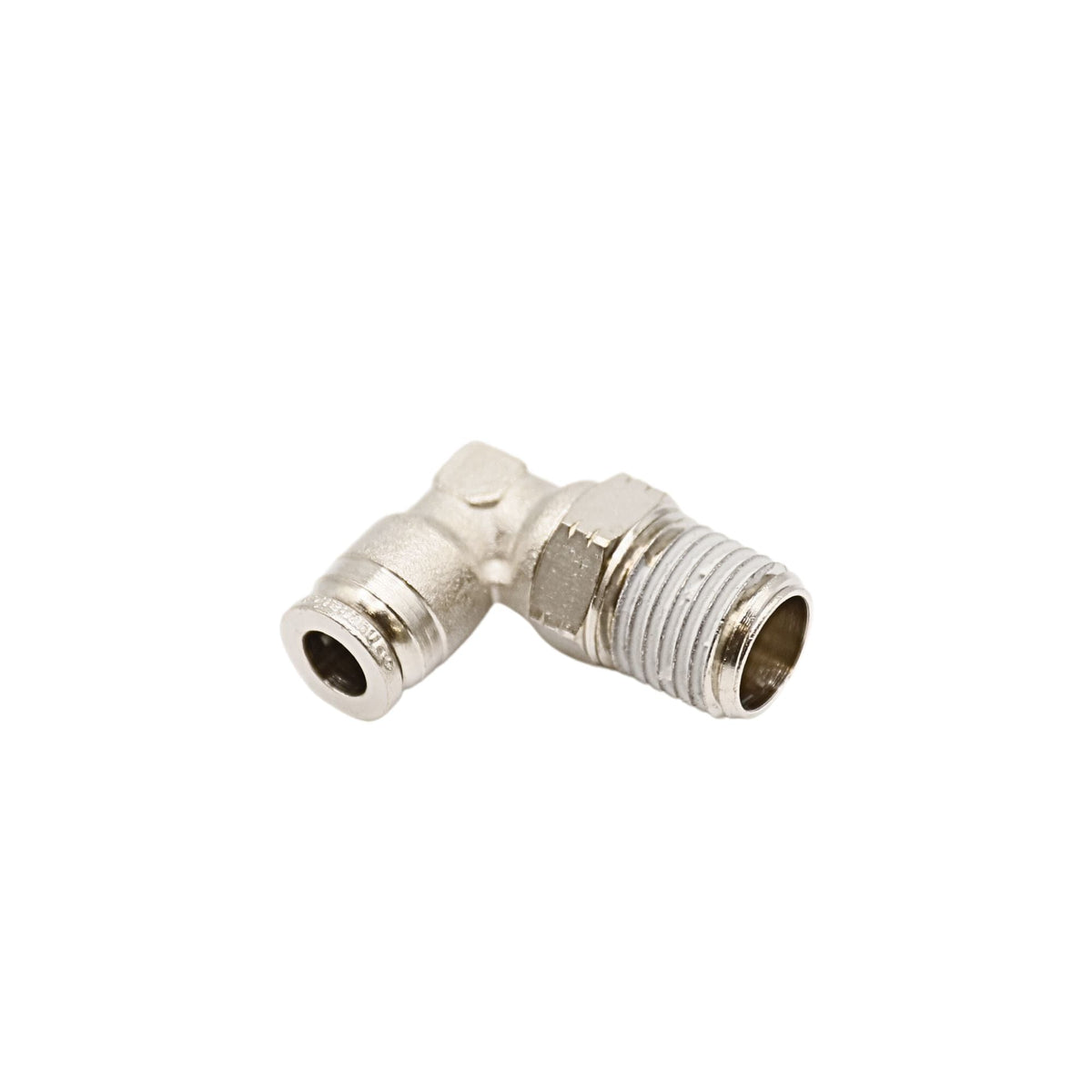 Brass Push-in fitting 1/4 in Tube 1/4 in MNPT Swivel elbow