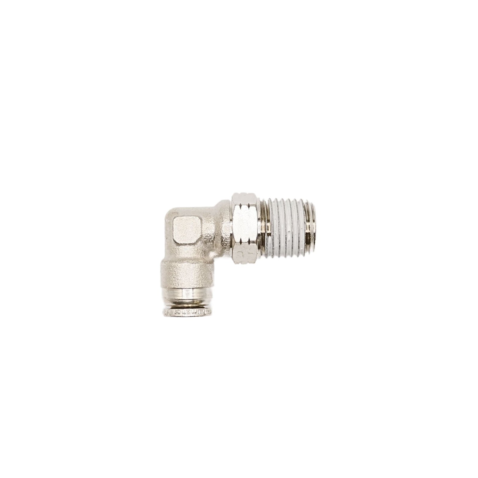 Brass Push-in fitting 1/4 in Tube 1/4 in MNPT Swivel elbow