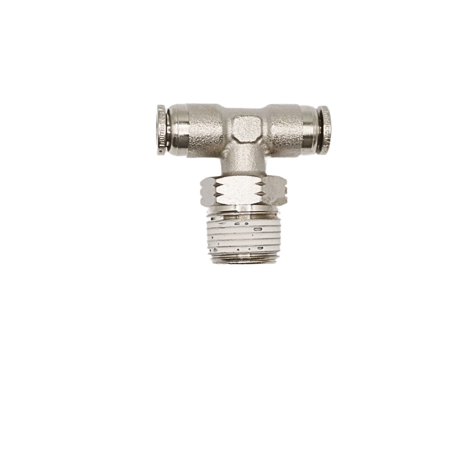 Brass Push-in fitting 1/4 in Tube 3/8 in MNPT Swivel branch tee