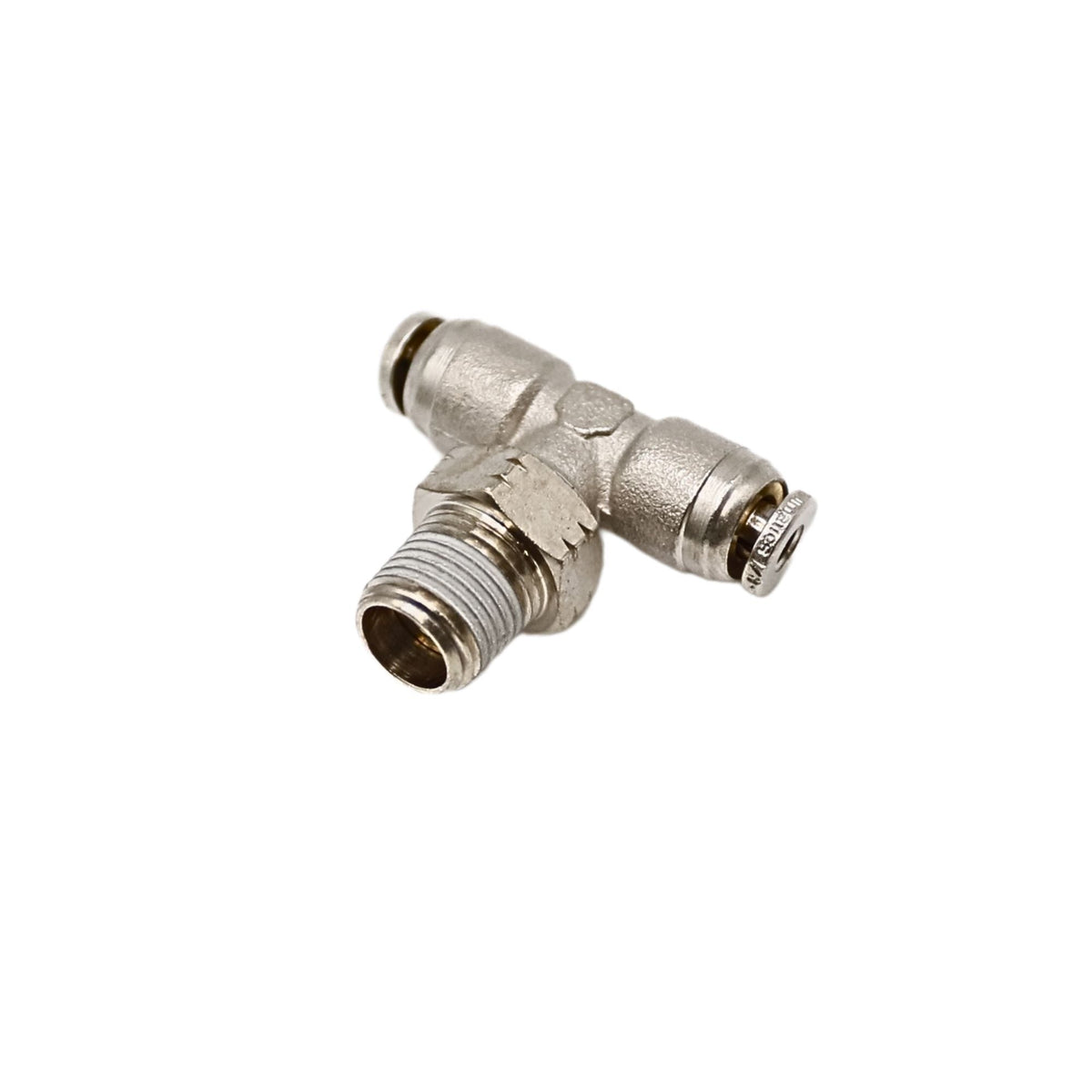 Brass Push-in fitting 1/8 in Tube 1/8 in MNPT Swivel branch tee 