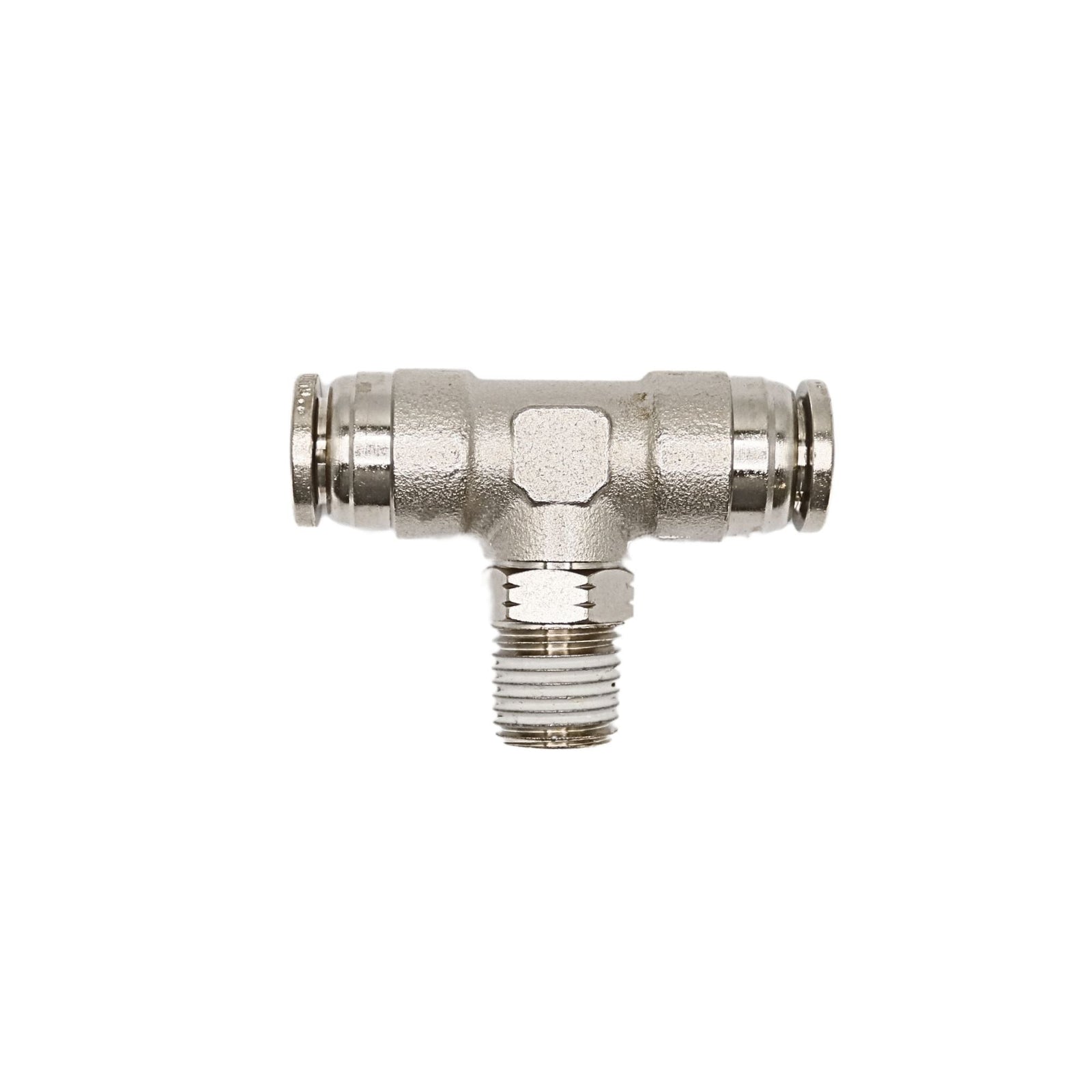 Brass Push-in fitting 3/8 in Tube 1/4 in MNPT Swivel branch tee