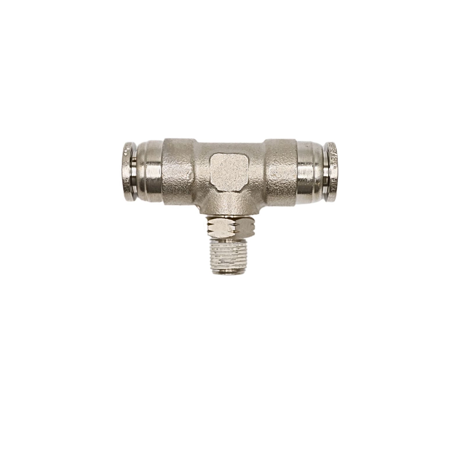 Brass Push-in fitting 3/8 in Tube 1/8 in MNPT Swivel branch tee