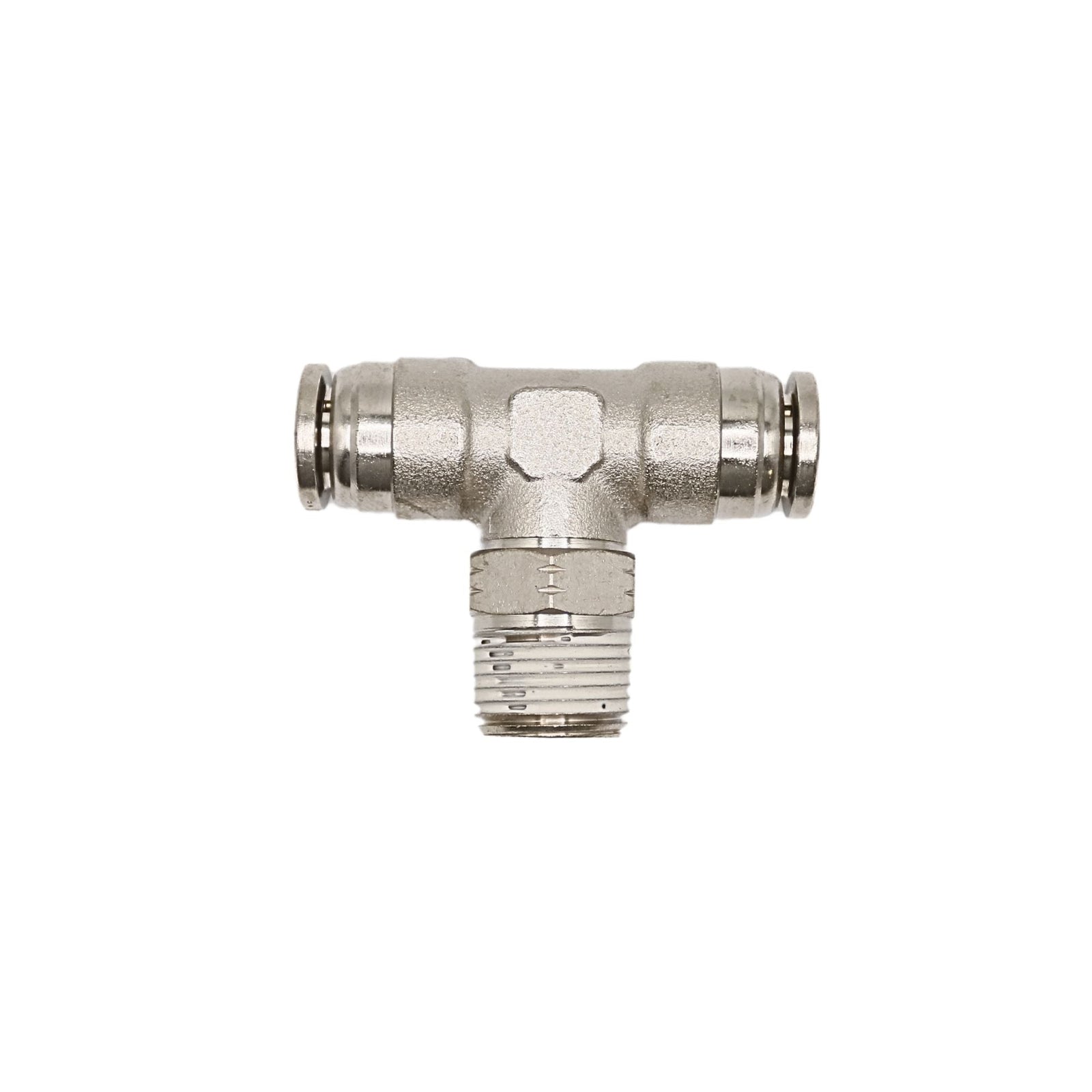 Brass Push-in fitting 3/8 in Tube 3/8 in MNPT Swivel branch tee
