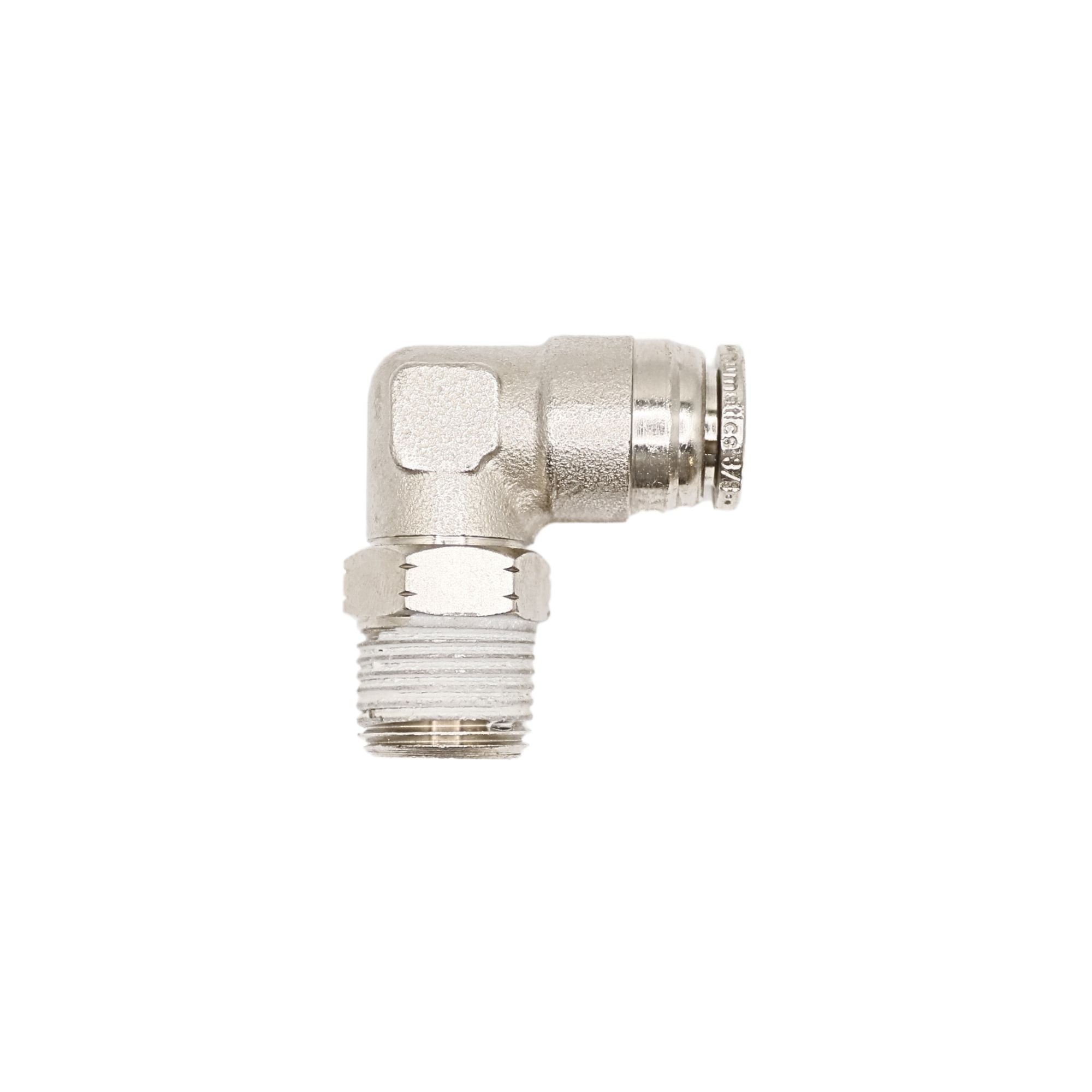 Brass Push-in fitting 3/8 in Tube 3/8 in MNPT Swivel elbow (Viton)