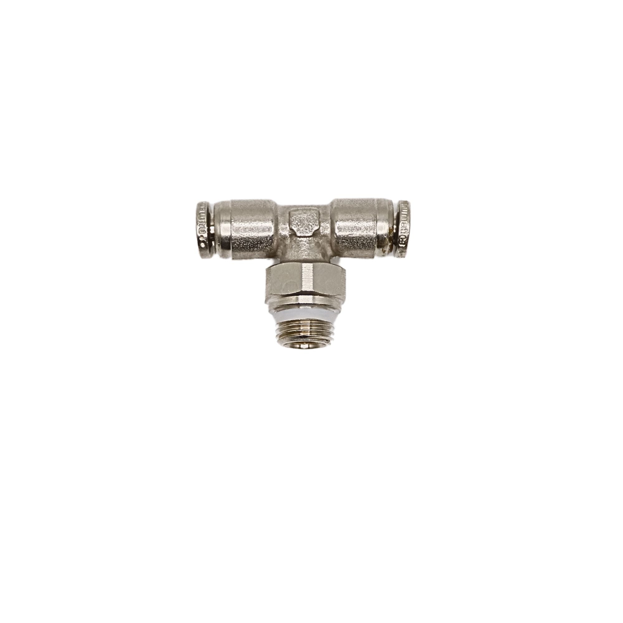 Brass Push-in fitting 4mm Tube 1/8 in MNPT Swivel branch tee