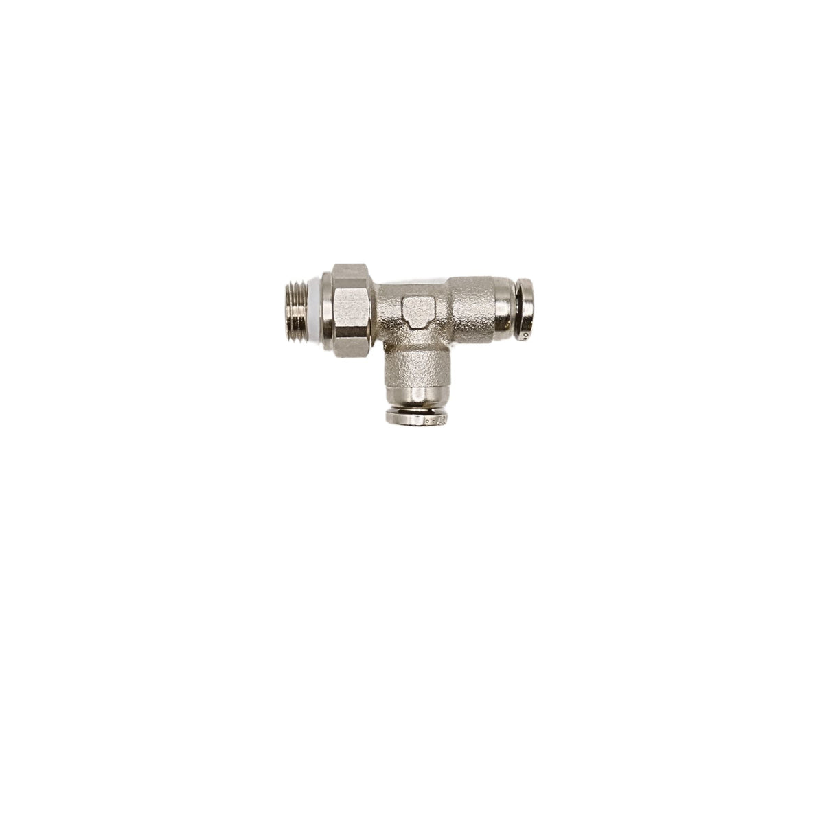 Brass Push-in fitting 4mm Tube 1/8 in MNPT Swivel run tee