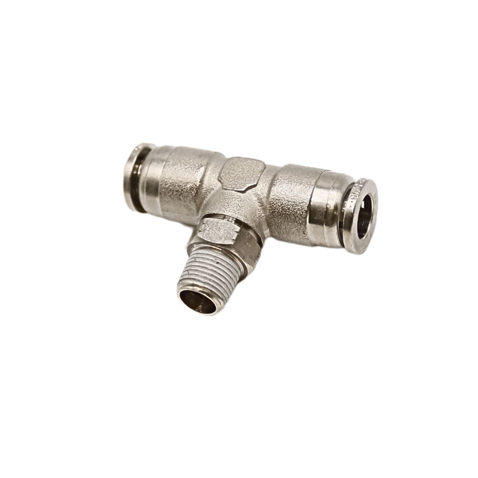Brass Push-in fitting 5/16 in Tube 1/8 in MNPT Swivel branch tee