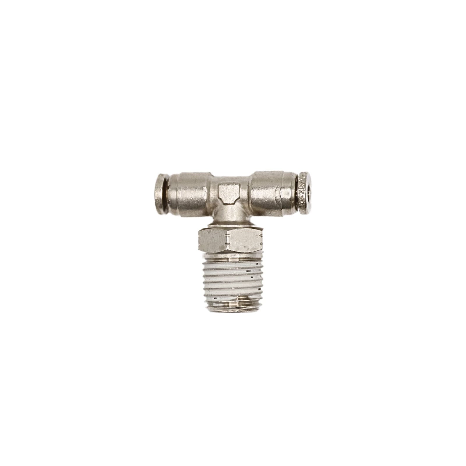 Brass Push-in fitting 5/32 in Tube 1/4 in MNPT Swivel branch tee 