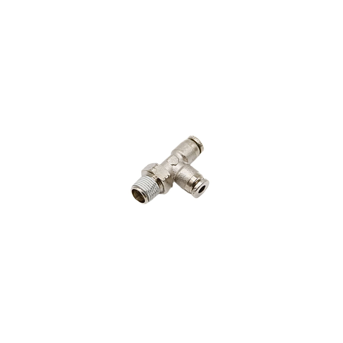 Brass Push-in fitting 5/32 in Tube 1/8 in MNPT Swivel run tee