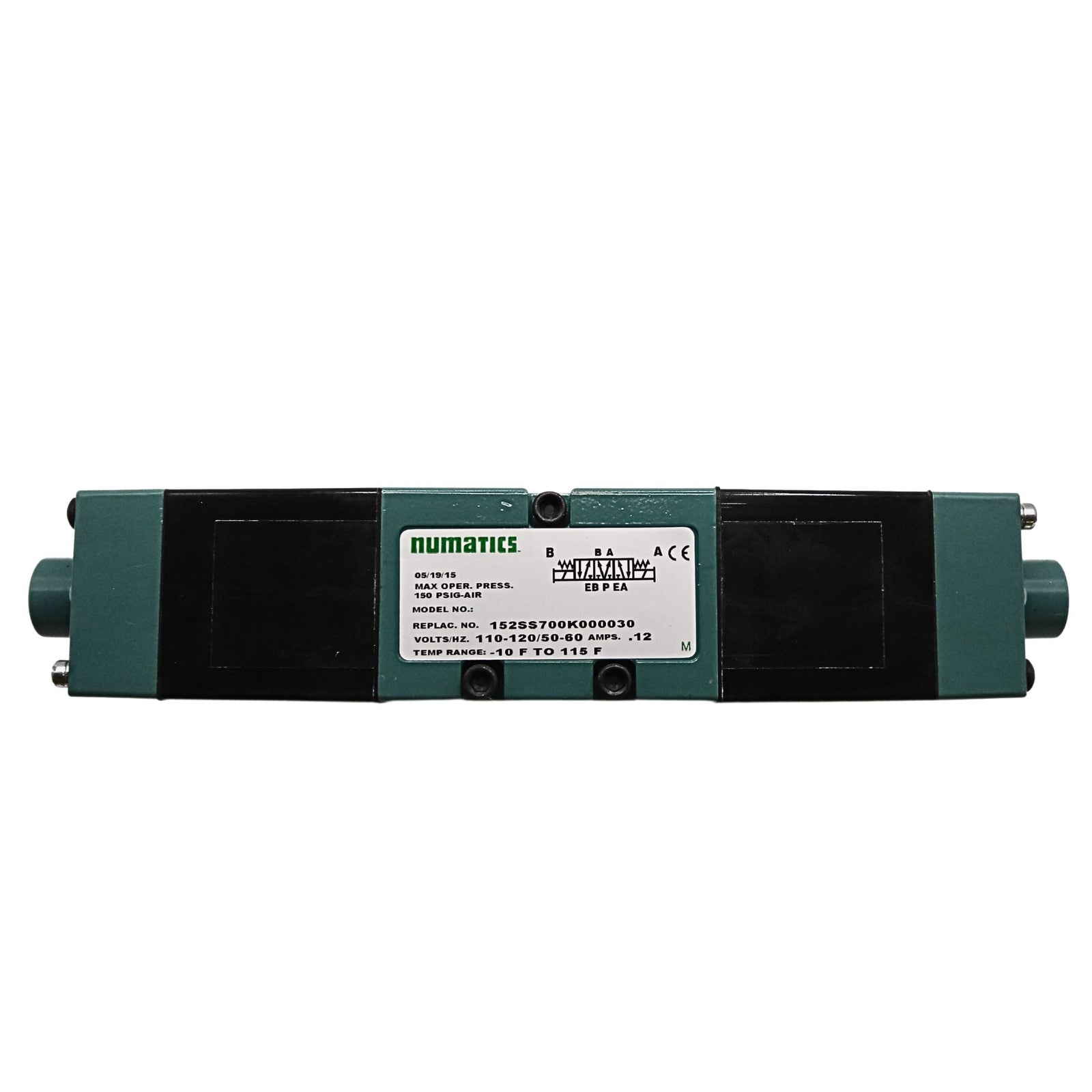 Numatics l Aventics Solenoid Valve MK15 Series 4/3 Closed CTR 120VAC | 152SS700K000030 - front view