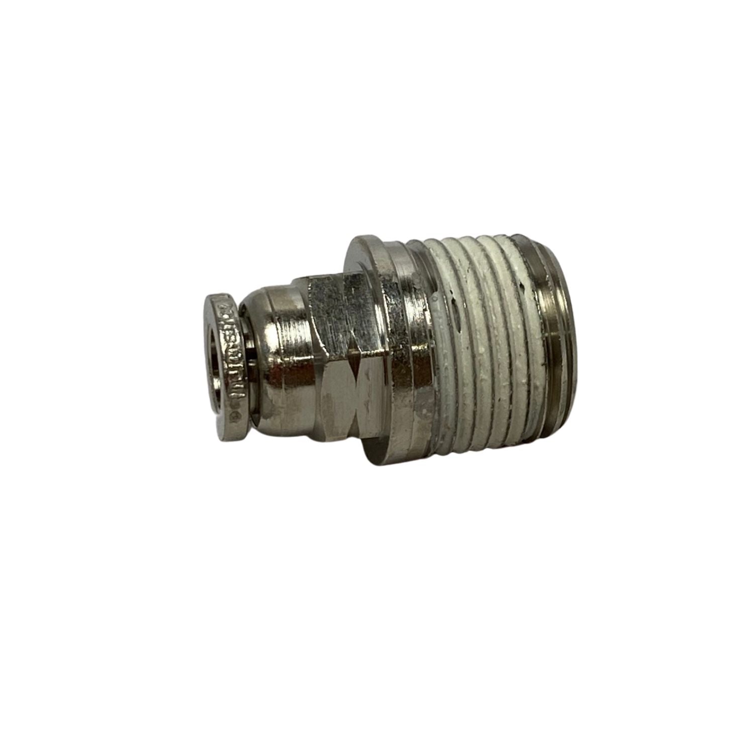 side view of a metal male connector