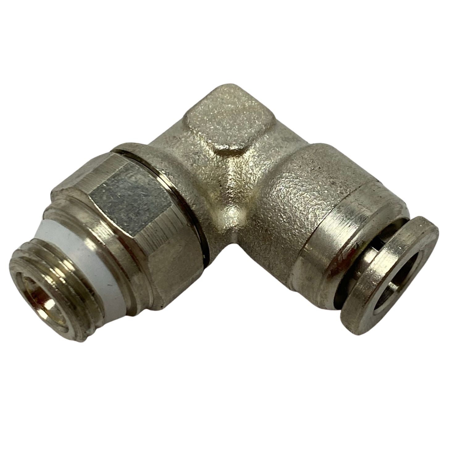 top view of a male swivel elbow fitting