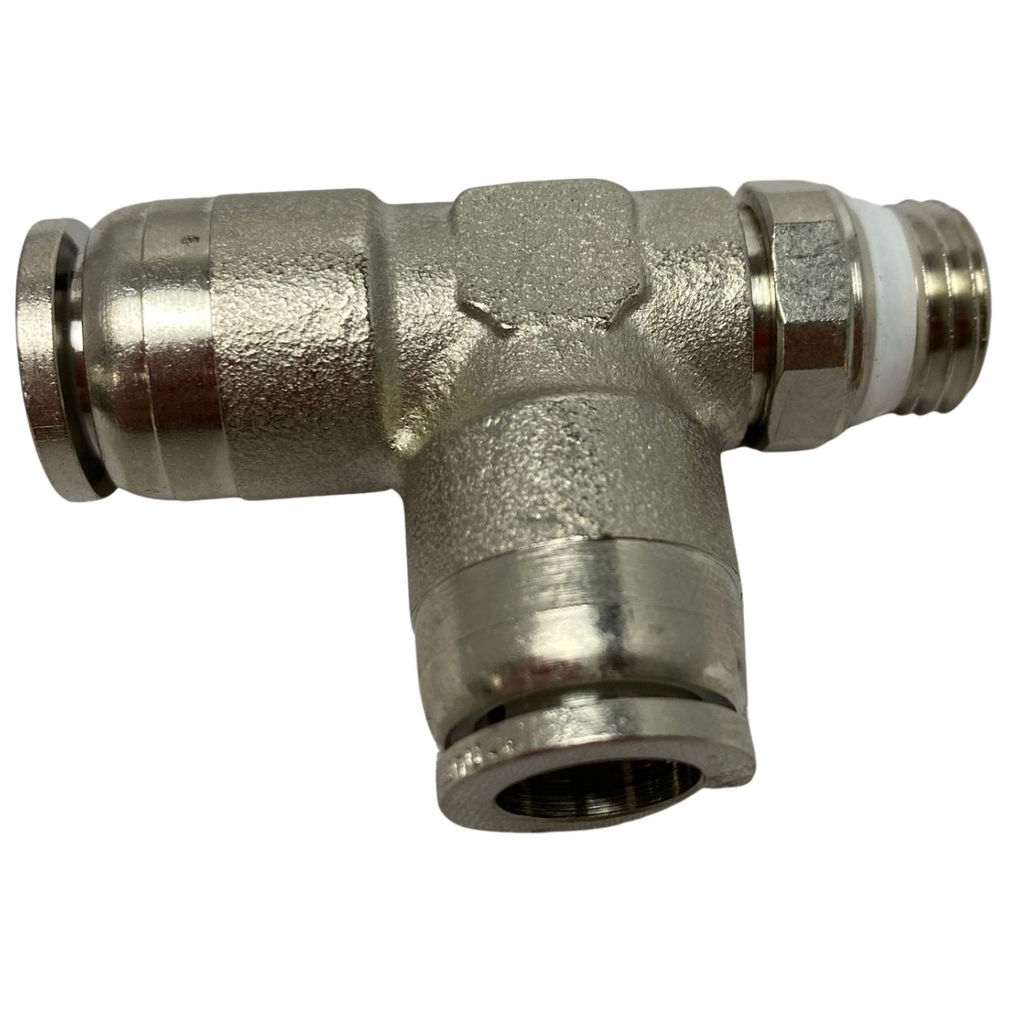 top view of a swivel run tee fitting