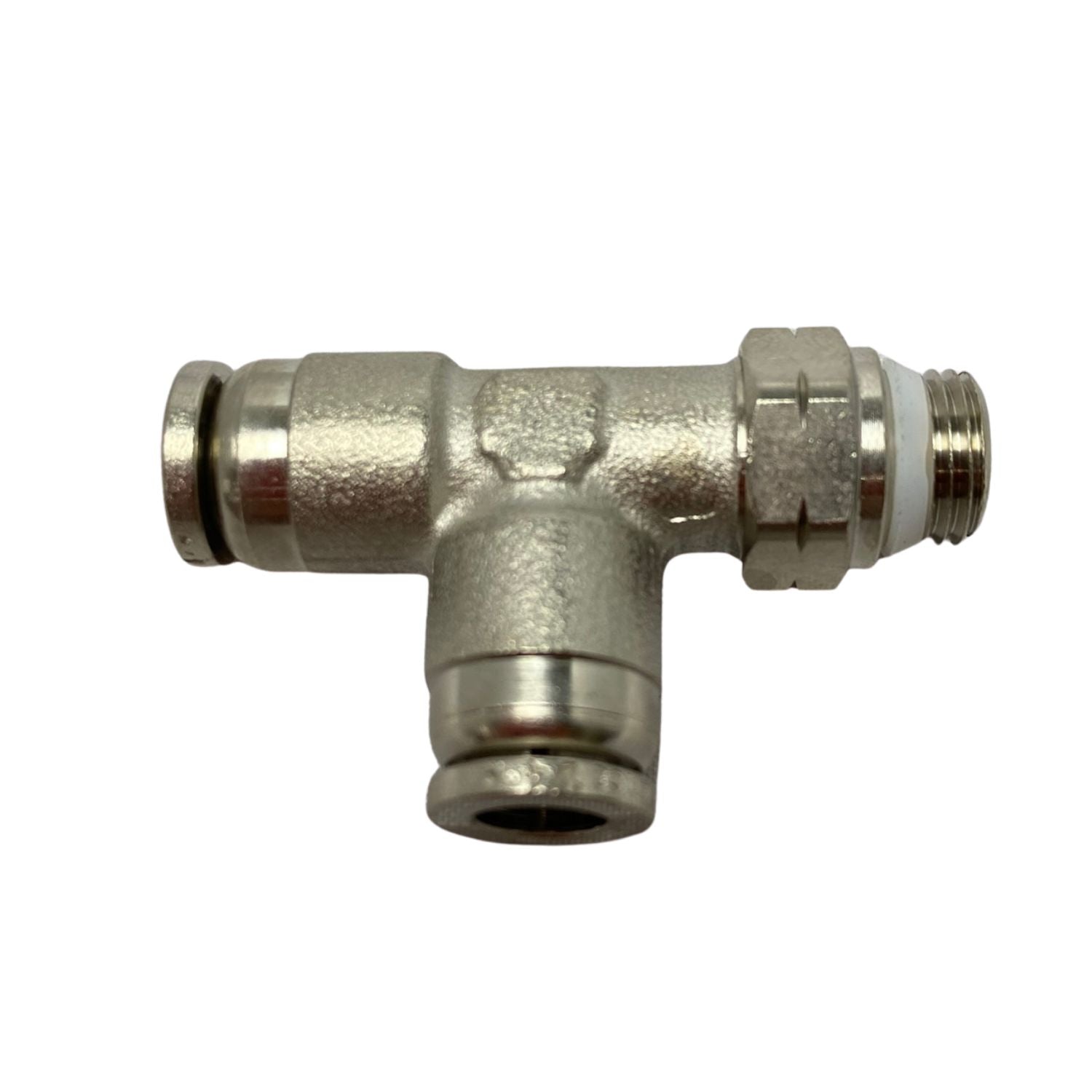top view of a tee shaped swivel fitting