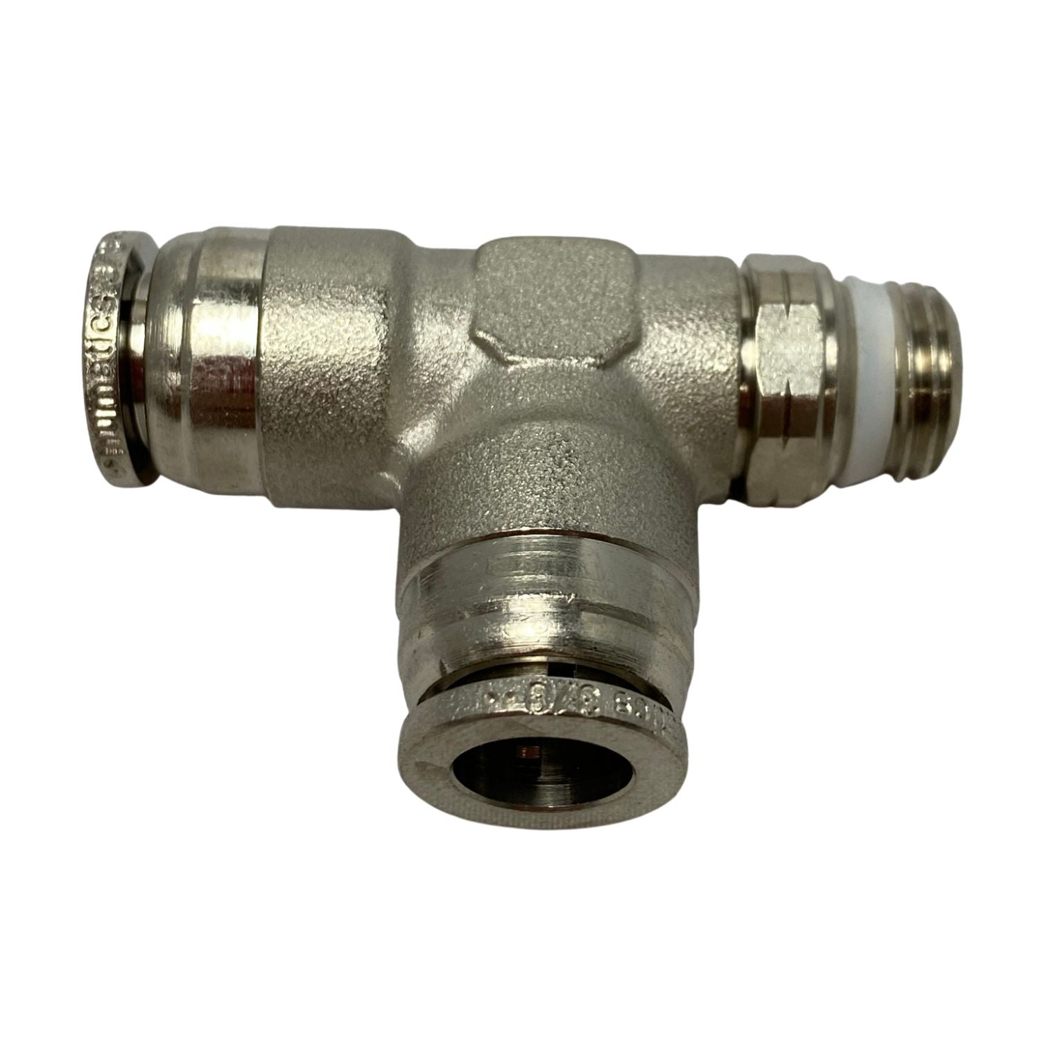 top view of a tee shaped swivel fitting