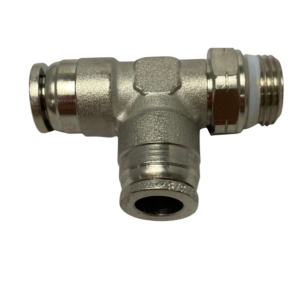 top view of a tee shaped swivel fitting 