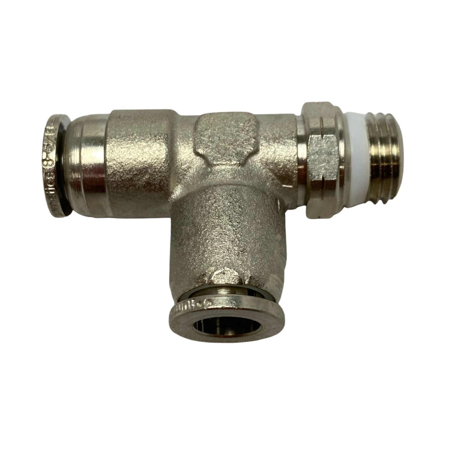 top view of a tee shaped swivel fitting 