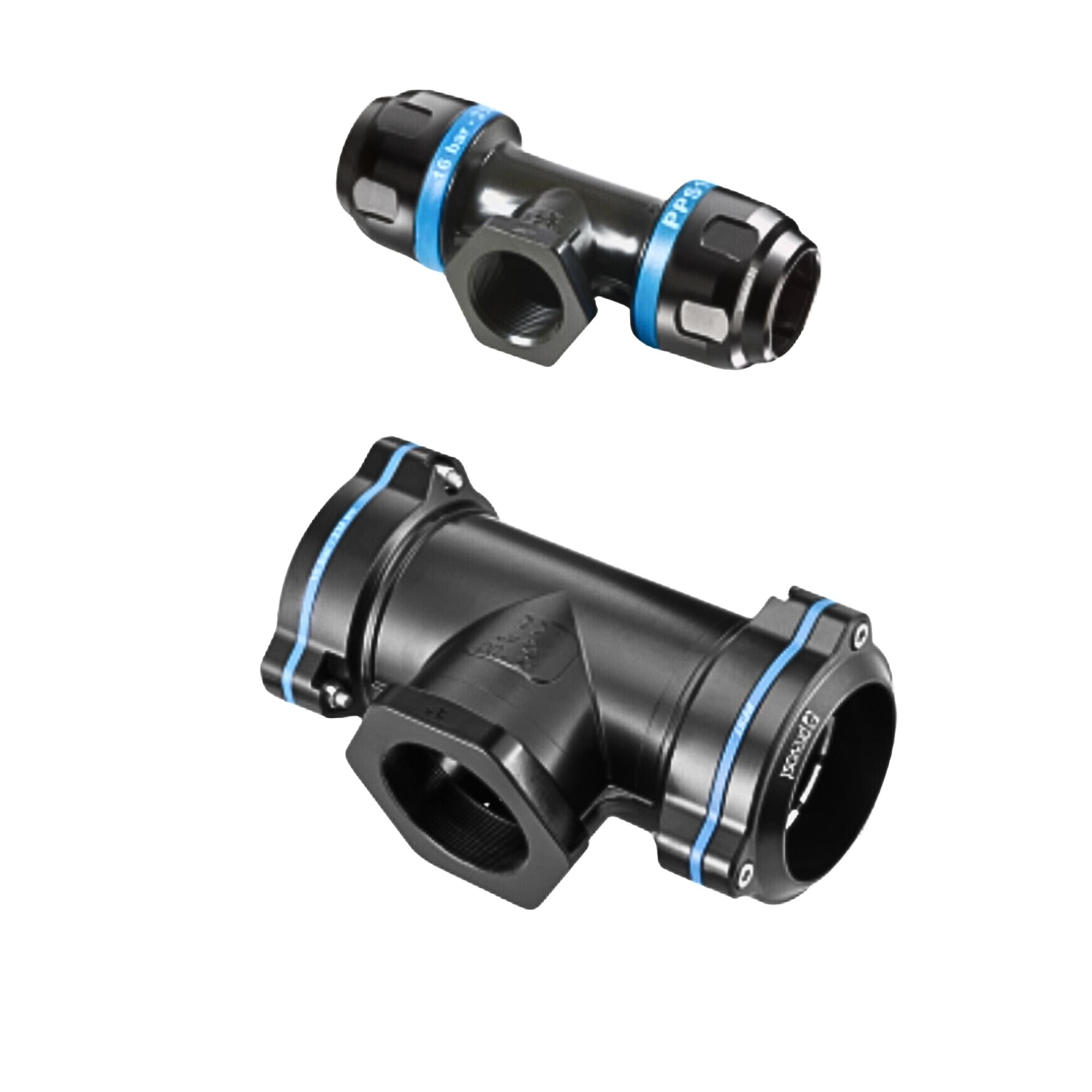 PPS1 TT - 1"- 1/2" FNPT Aluminum parallel female thread tee fitting for pipe used on PrevoS1 product line