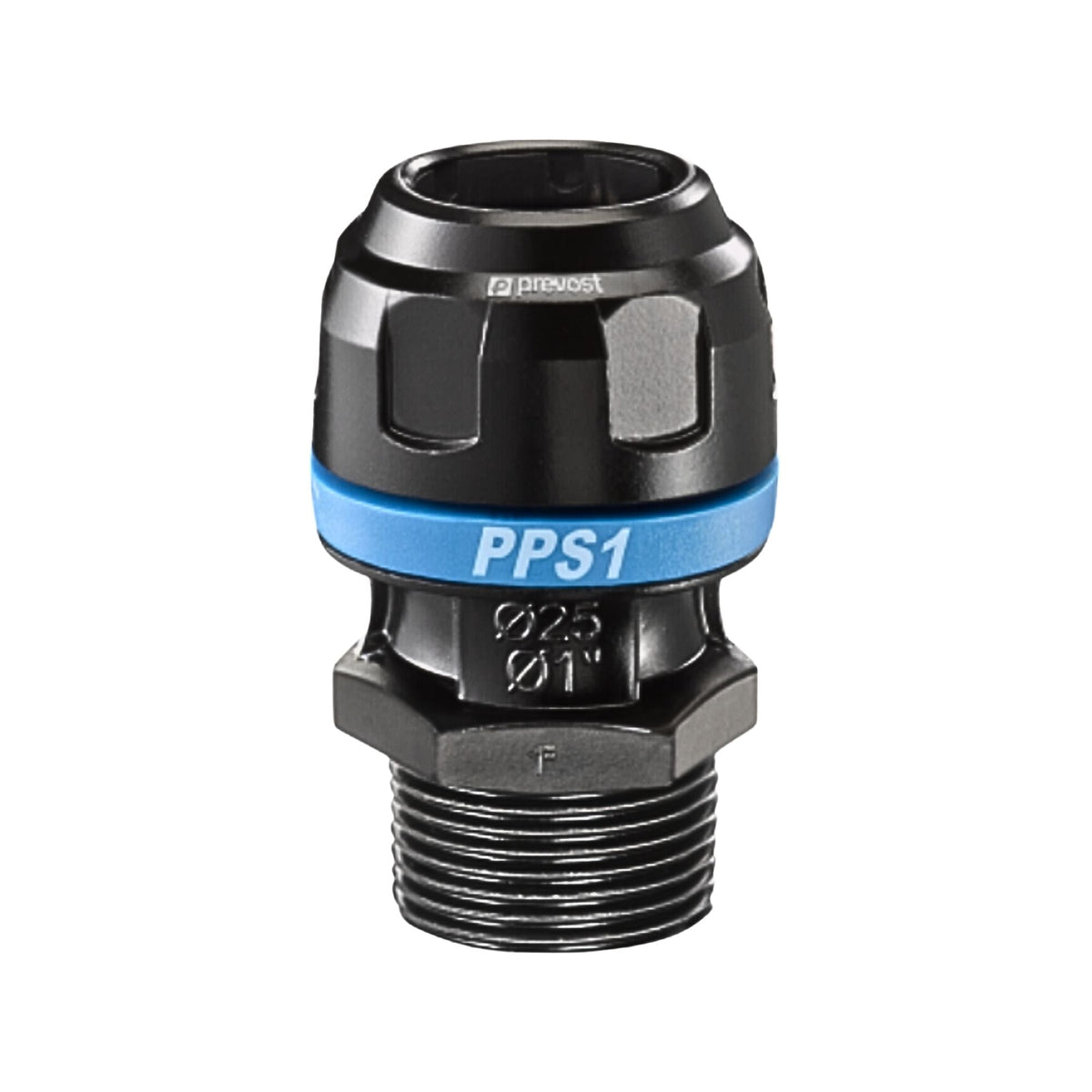 MM - 1" - 1/2" MNPT Aluminum tapered male thread straight fitting for pipe used on PrevoS1 product line