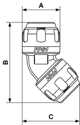 Prevost | 45 degree - 1-1/4"  Aluminum equal female elbow fitting | PPS1 4C32