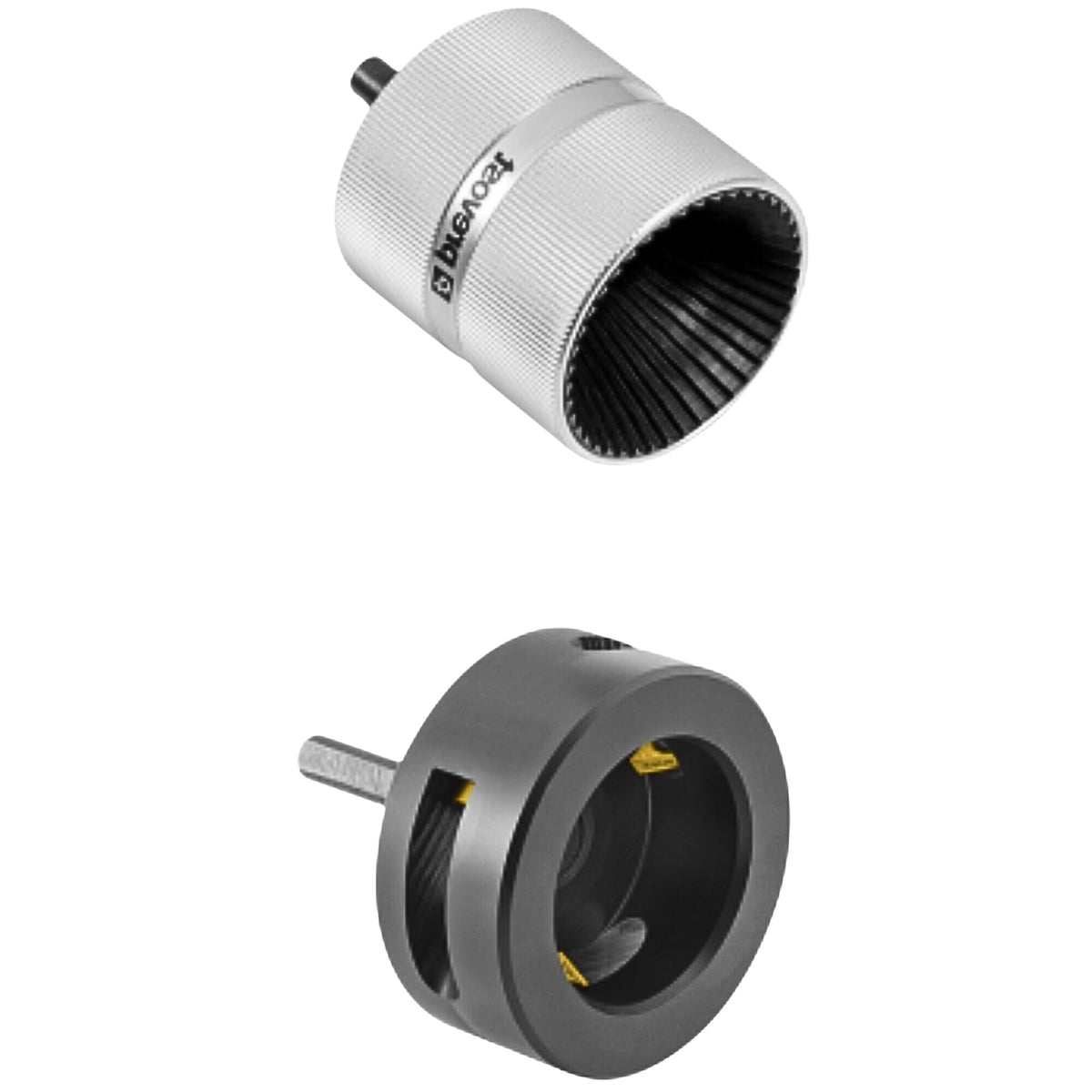 Pipe chamfer and deburr tools for hand-held drill used for PrevoS1 product line