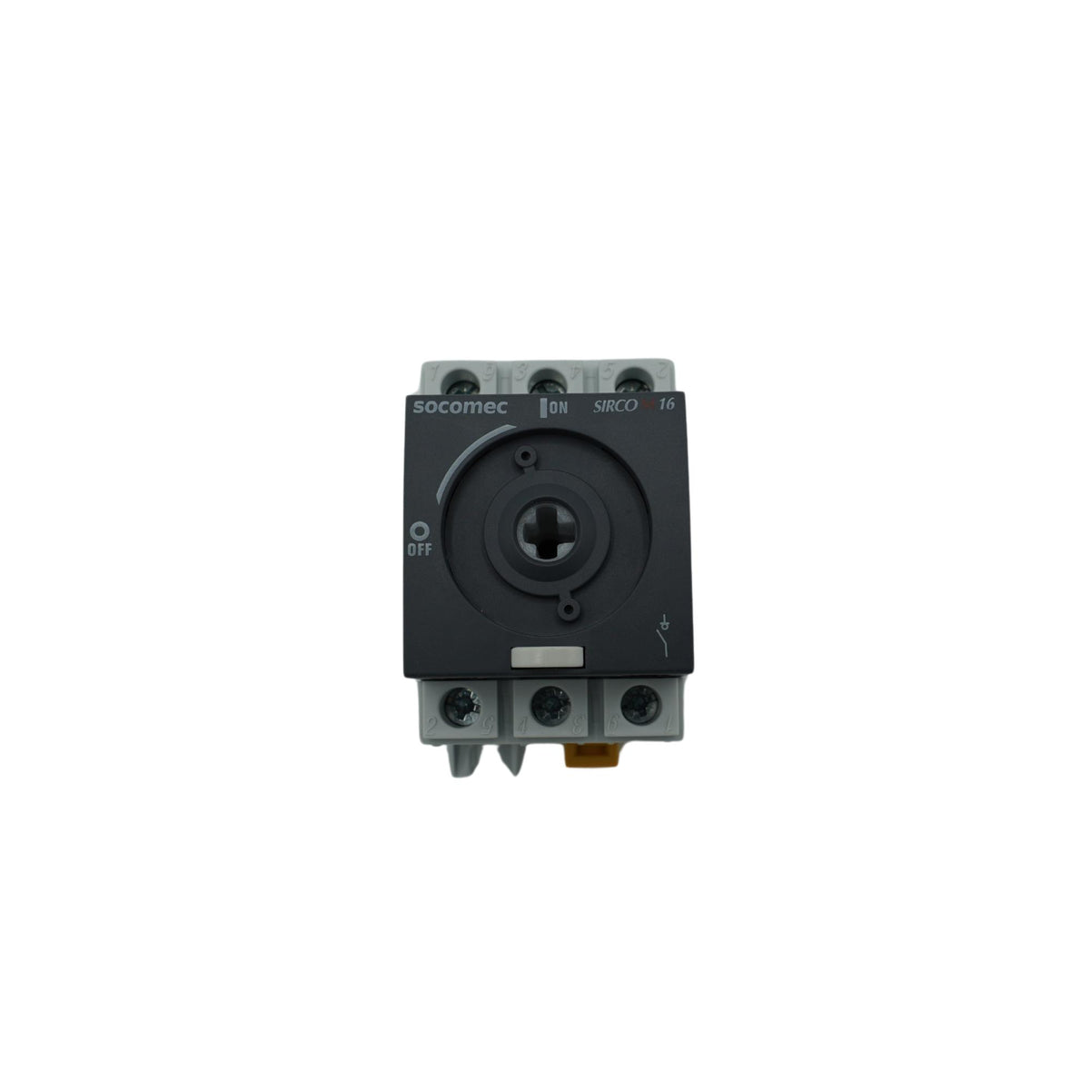 Socomec | SIRCO M Rotary Disconnect Switch 16A, 3P, 600 VAC, 65kA SCCR, DIN rail or panel, UL 508 | 22003000-UL