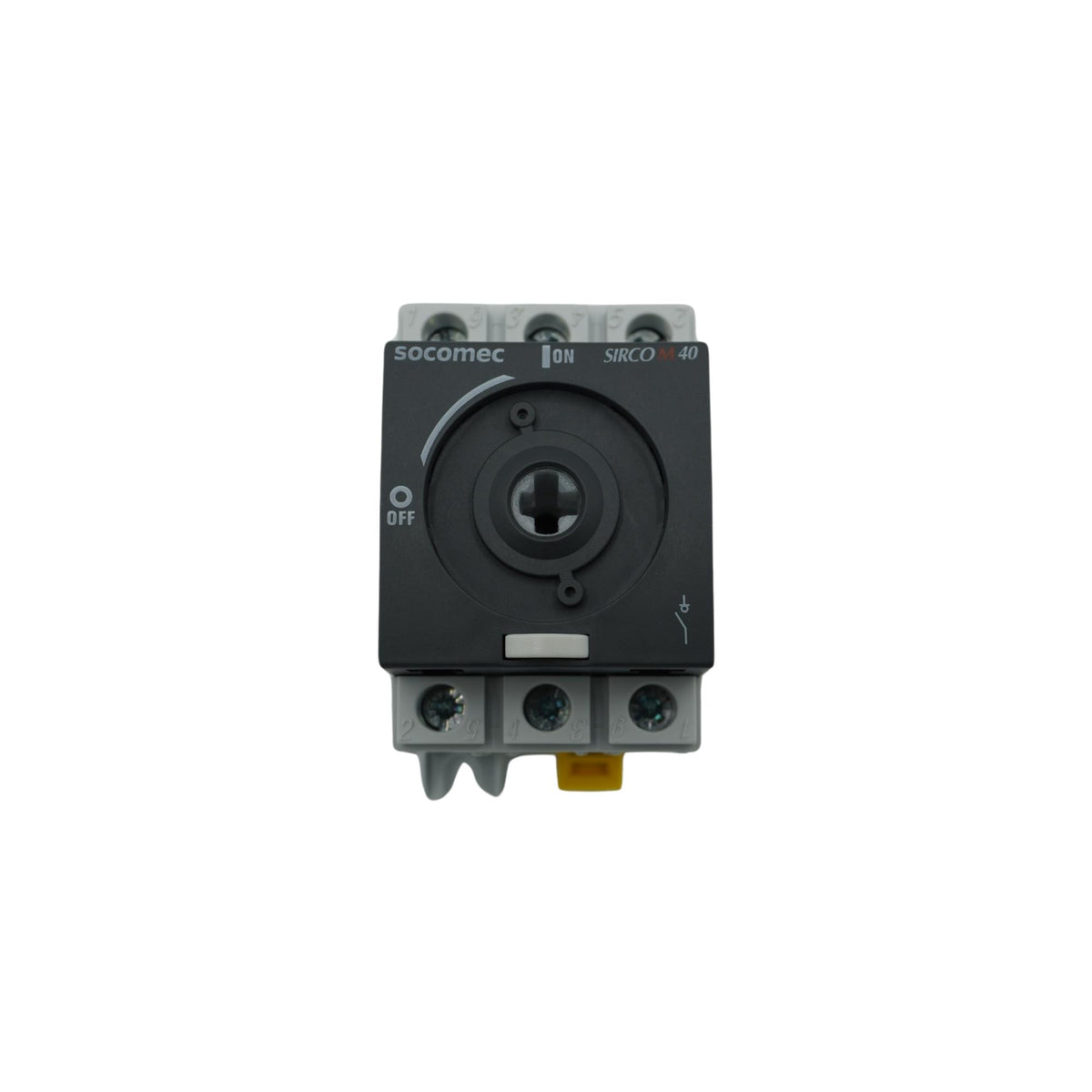 Socomec | SIRCO M Rotary Disconnect Switch 40A, 3P, 600 VAC, 65kA SCCR, DIN rail or panel, UL 508 | 22003004