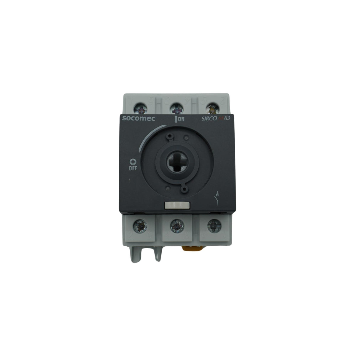 Socomec | SIRCO M Rotary Disconnect Switch 63A, 3P, 600 VAC, 65kA SCCR, DIN rail or panel, UL 508 | 22003006
