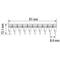 diagram of side view of cross-connector with measurements