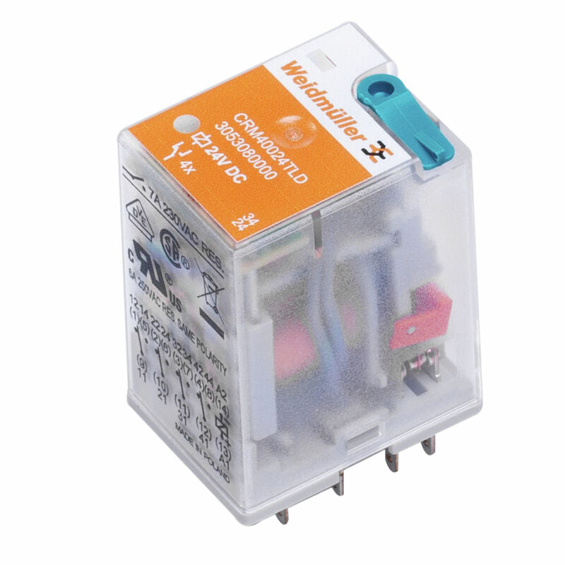 Weidmuller | Cube Series, Relay, 4 Contacts, 24 V DC, 7 A, Plug-in connection | 3053080000