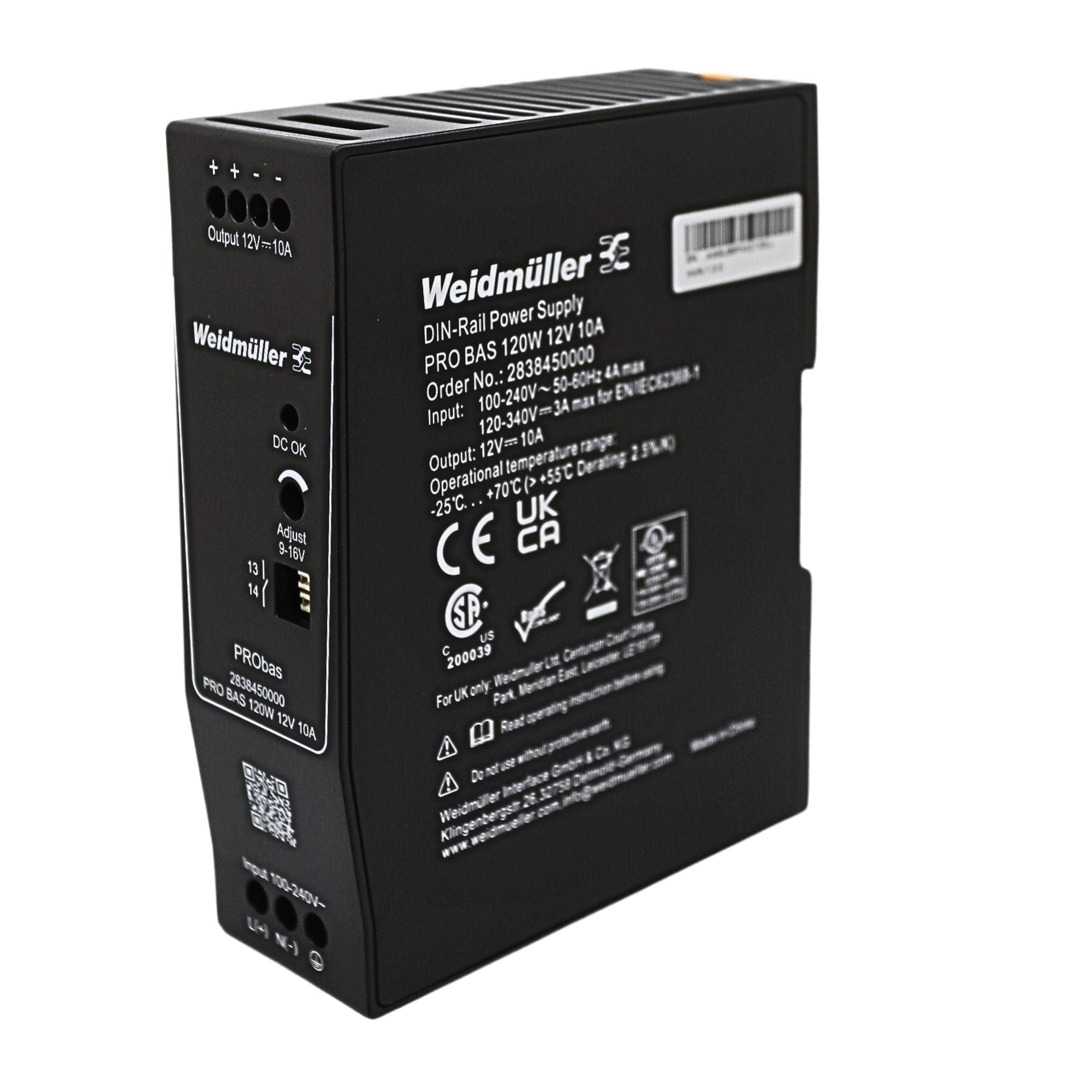Weidmuller | PRO BAS 120W 12V 10A Power Supply | 2838450000